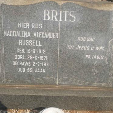 BRITS Magdalena Alexander Russell 1912-1971
