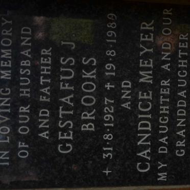 BROOKS Gestafus J. 1927-1989 :: MEYER Candice 1989-1989