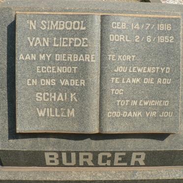 BURGER Schalk Willem 1916-1952