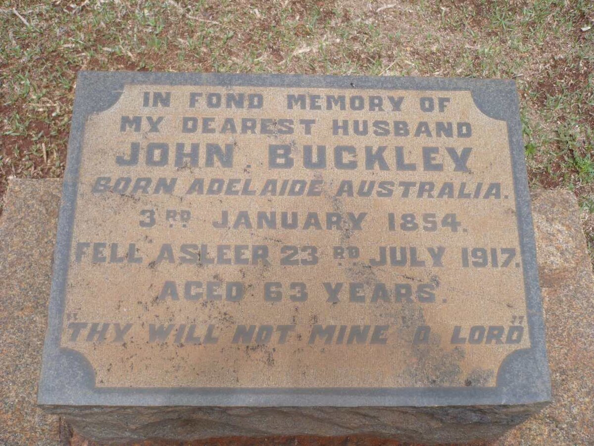 BUCKLEY John 1854-1917