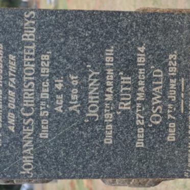 BUYS Johannes Christoffel -1928 :: BUYS Johnny -1911 :: BUYS Ruth -1914 :: BUYS Oswald -1923