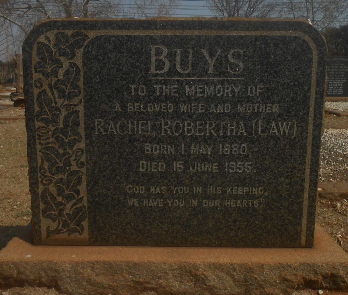 BUYS Rachel Robertha, nee LAW 1880-1955