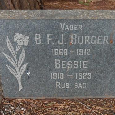 BURGER B.F.J. 1868-1912 &amp; Bessie 1910-1923