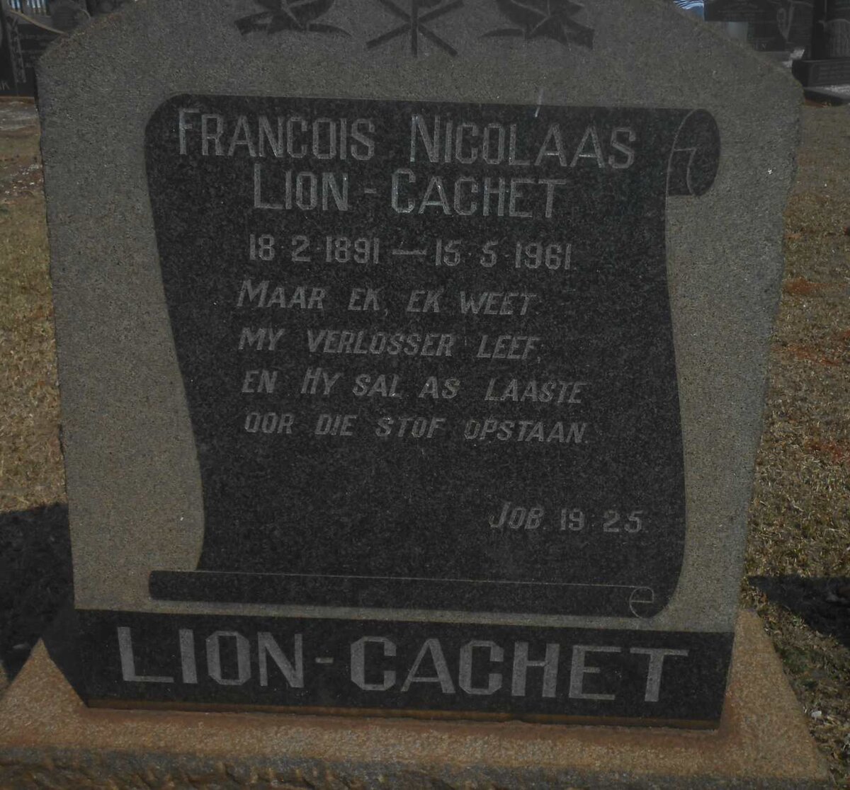 CACHET Francois Nicolaas, LION 1891-1961