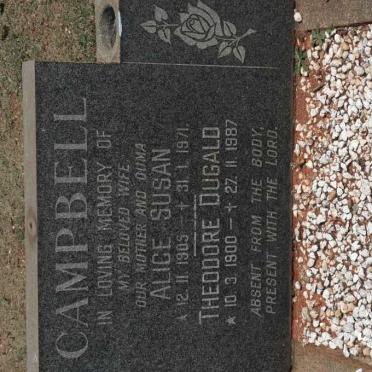 CAMPBELL Theodore Dugald 1900-1987 &amp; Alice Susan 1905-1971
