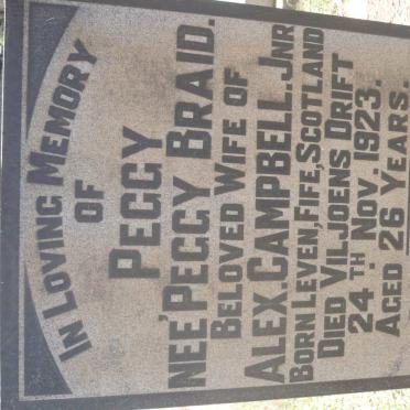 CAMPBELL Peggy nee BRAID -1923