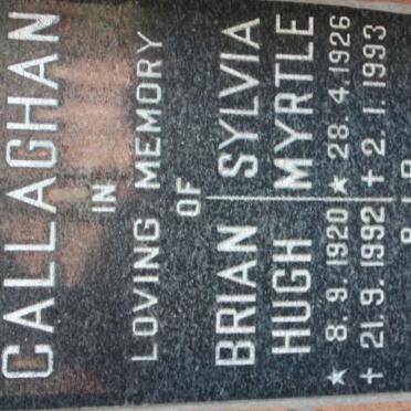 CALLAGHAN Brian Hugh 1920-1992 &amp; Sylvia Myrtle 1926-1993