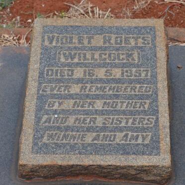 ROETS Violet nee WILLCOCK -1957
