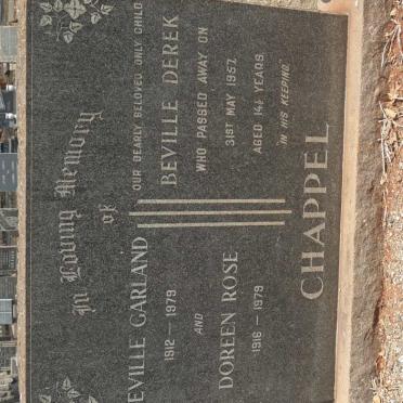 CHAPPEL Beville Garland 1912-1979 &amp; Doreen Rose 1916-1979 :: CHAPPEL Beville Derek -1957