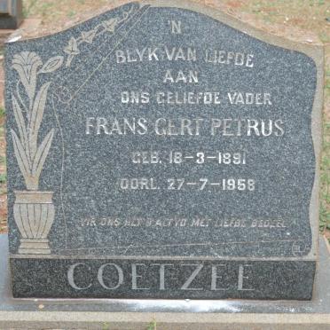 COETZEE Frans Gert Petrus 1891-1958