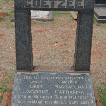 COETZEE Gert Jacobus 1879-1921 &amp; Magdalena Catharina 1876-1952