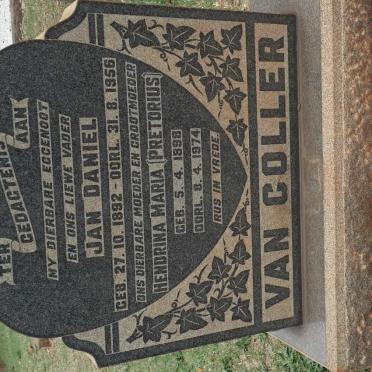 COLLER Jan Daniel, van 1892-1956 &amp; Hendrina Maria PRETORIUS 1898-1974