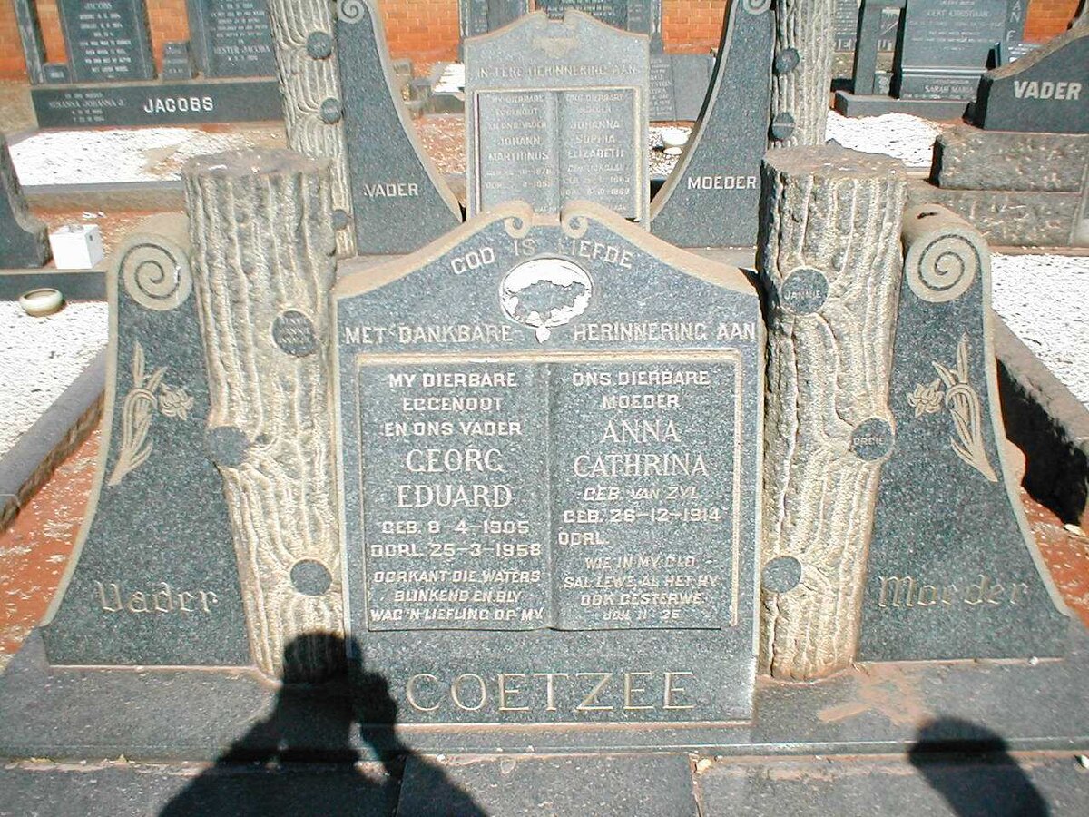 COETZEE Georg Eduard 1905-1958 &amp; Anna Cathrina VAN ZYL 1914-