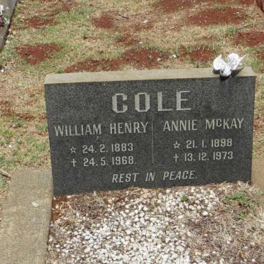 COLE William Henry 1883-1968 &amp; Annie McKay 1898-1973