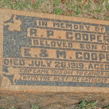 COOPER E.A. 1886-1970 & M. 1896-1976 :: COOPER R.P. -1919
