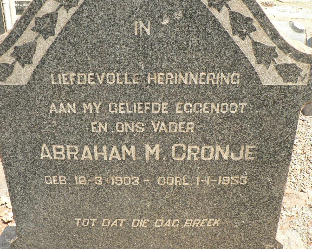 CRONJE Abraham M. 1903-1953