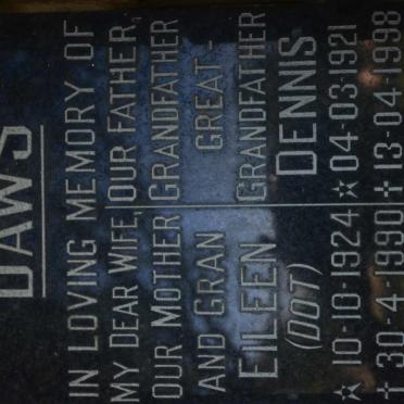 DAWS Dennis 1921-1998 &amp; Eileen 1924-1990