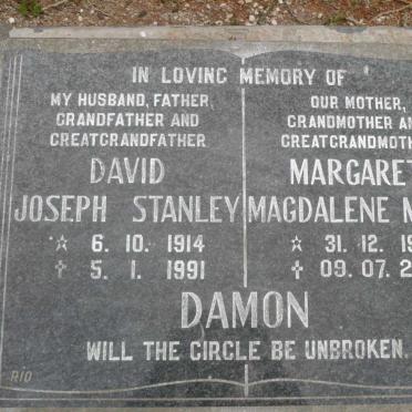 DAMON David Joseph Stanley 1914-1991 &amp; Margaret Magdalene Mary 1914-2012 :: DAMON M.M. 1914-2012