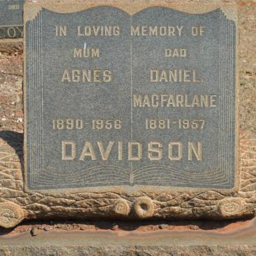 DAVIDSON Daniel Macfarlane 1881-1957 &amp; Agnes 1890-1956
