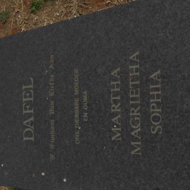 DAFEL Martha Magrietha Sophia 1922-2001