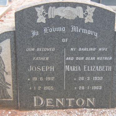 DENTON Joseph 1912-1965 &amp; Maria Elizabeth 1932-1963