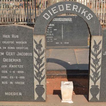 DIEDERIKS Johannes Jacobus -1964 &amp; Willem Gert Jacobus nee KNOETZE 1898- 1981