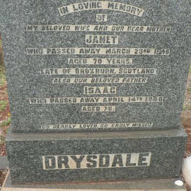 DRYSDALE Isaac -1948 &amp; Janet -1945