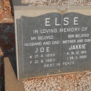 ELSE Joe 1898-1963 &amp; Jakkie 1913-2005