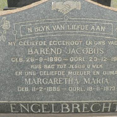 ENGELBRECHT Barend Jacobus 1890-1956 &amp; Margaretha Maria 1885-1973