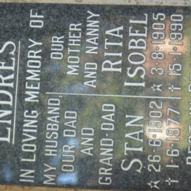 ENDRES Stan 1902-1977 &amp; Rita Isobel 1905-1990