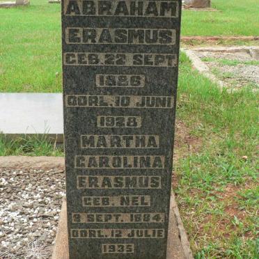 ERASMUS Abraham 1886-1928 &amp; Martha Carolina NEL 1884-1935