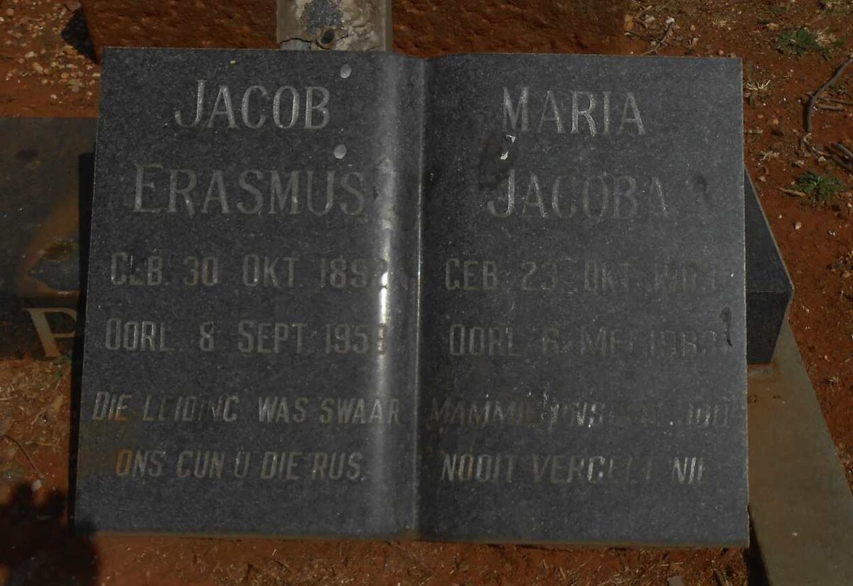 ERASMUS Jacob 1892-1959 &amp; Maria Jacoba 190?-19??