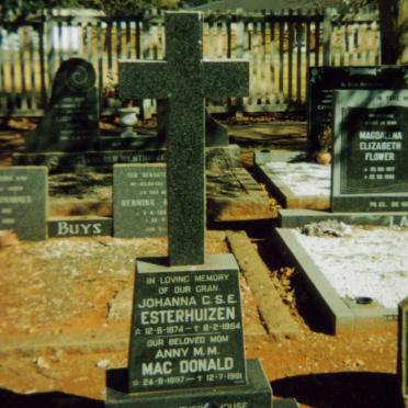 ESTERHUIZEN Johanna C.S.E 1874-1964 :: MAC DONALD A.M.M. 1897-1981