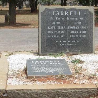 FARRELL Thomas John 1881-1944 &amp; Kate Eliza 1881-1967 :: FARRELL Alan John