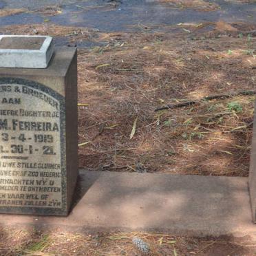 FERREIRA P.W. 1916-1916 :: FERREIRA Anna M. 1919-1921