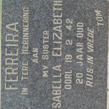 FERREIRA Sabella Elizabeth -1942