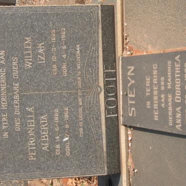 FOOTE Willem Izak 1869-1952 &amp; Petronella Alberta 1880-1956 :: STEYN Anna Dorothea 1898-1965
