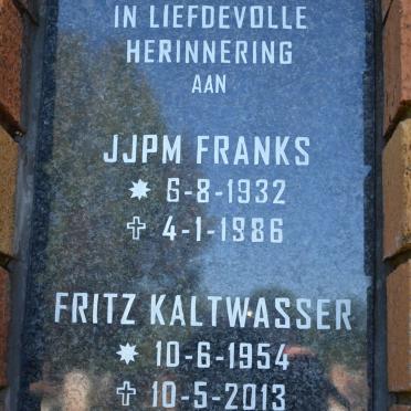 FRANKS J.J.P.M. 1932-1986 :: KALTWASSER Fritz 1954-2013
