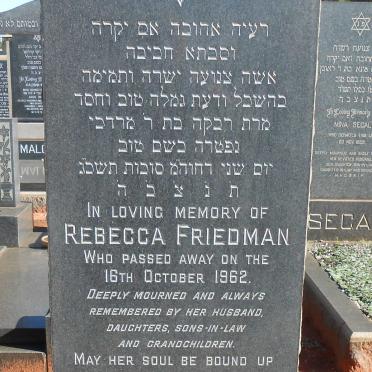 FRIEDMAN Rebecca -1962