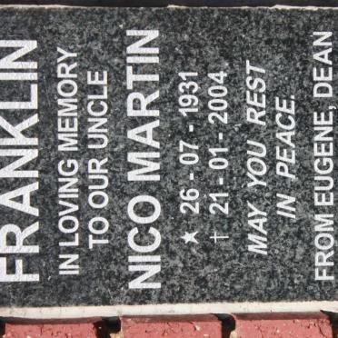 FRANKLIN Nico Martin 1931-2004