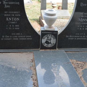 GEYER Anton 1915-1980 &amp; Minnie LIEBENBERG 1918-2005