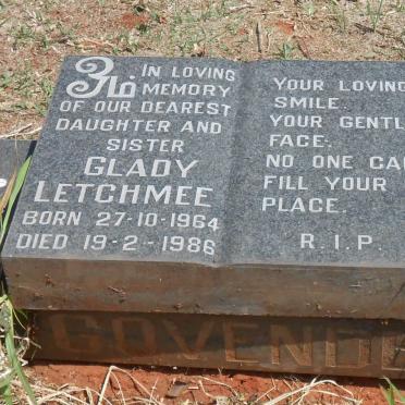 GOVENDER Glady Letchmee 1964-1986