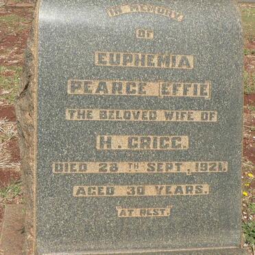 GRIGG Euphemia Pearce -1921