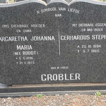 GROBLER Gerhardus Stephanus 1894-1965 &amp; Margaretha Johanna Maria ROODT 1896-1973