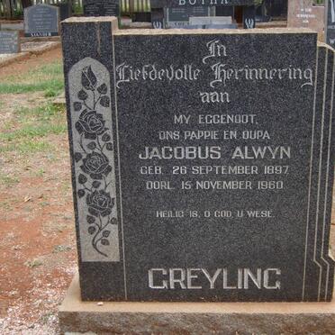 GREYLING Jacobus Alwyn 1897-1960