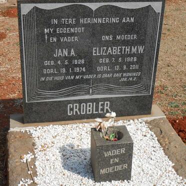 GROBLER Jan A. 1926-1974 &amp; Elizabeth M.W. 1928-2011