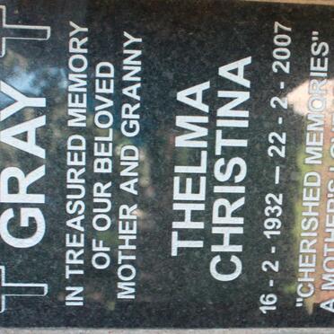 GRAY Thelma Christina 1932-2007
