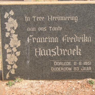 HAASBROEK Francina Fredrika -1951