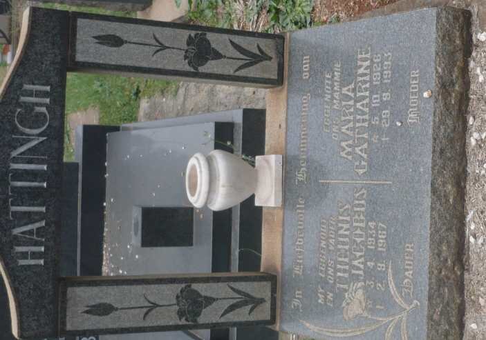 HATTINGH Theunis Jacobus 1934-1967 &amp; Maria Catharine 1926-1993
