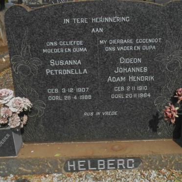 HELBERG Gideon Johannes Adam Hendrik 1910-1964 &amp; Susanna Petronella 1907-1988
